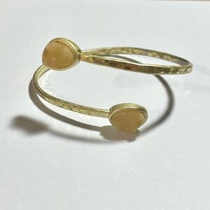 Nordstrom Gold Minimalist Adjustable Cuff Bracelet with Amber Gems